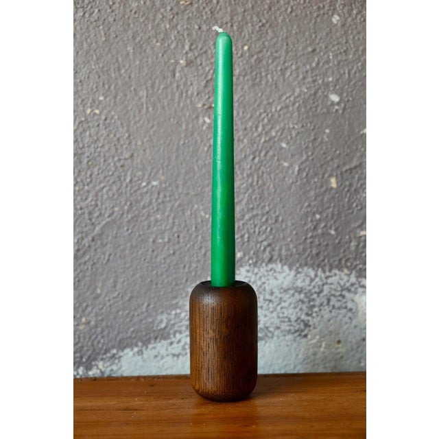 Scandinavian Candleholder in Teak and Brass, 1960s For Sale - Image 4 of 8
