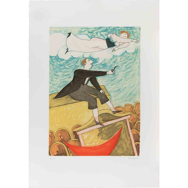 Alberto Gallerati, Immersion in Dreams, 1980s, Etching For Sale - Image 3 of 3