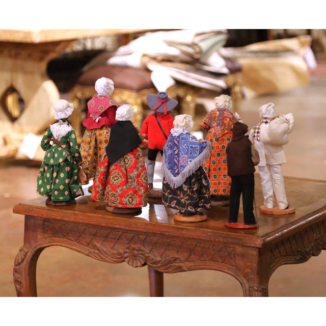 Set of Eight Mid-Century French Santons From Provence For Sale - Image 17 of 18