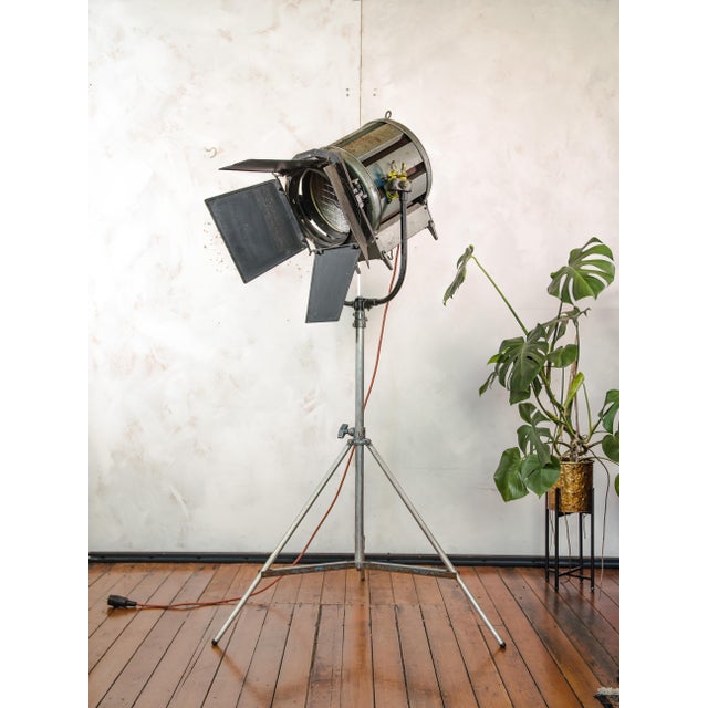 Berkey italia 2kw film spotlight floor lamp, a rare piece once used by the dutch television broadcasting company (n.o.s.)....