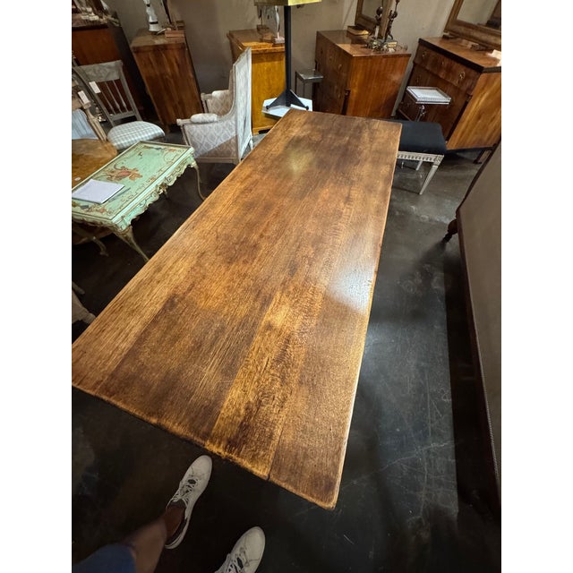 19th Century 19th C. Spanish Walnut Trestle Table For Sale - Image 5 of 8