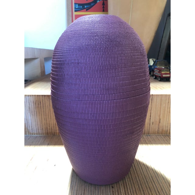 1980s Flute of Chicago Corrugated Vase Postmodern For Sale - Image 4 of 7