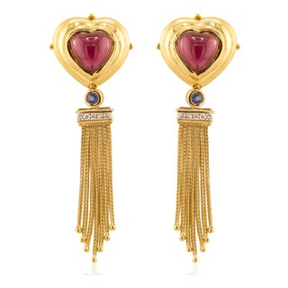 Late 20th Century Seidengang Rubellite Earrings, A Pair For Sale