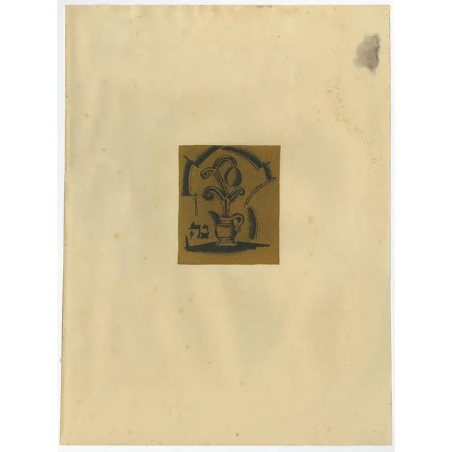 1920s Nathan Altmann, Stylized Vase and Flower, 1923, Paper For Sale - Image 5 of 6