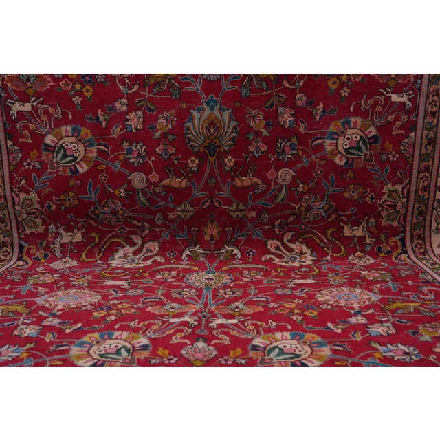 1970s Vintage Persian Handmade Wool 8x11 Red Area Rug For Sale In San Francisco - Image 6 of 11