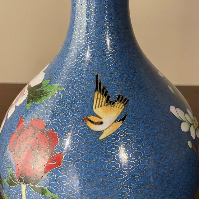 Pair Antique Cloissone Vases For Sale - Image 9 of 13