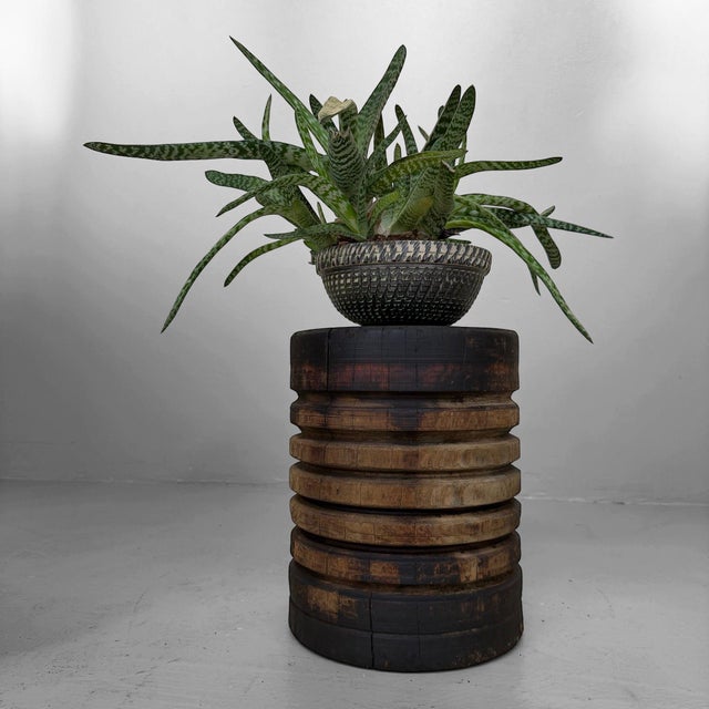 Japanese Industrial Wooden Pulley, 1930s-1950s For Sale - Image 9 of 12