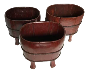 Planked Wood Chinese Export Planters on Legs