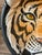 Striking vintage sculptural wall plate featuring a hand-painted tiger rendered in rich, dimensional glaze. Crafted in...