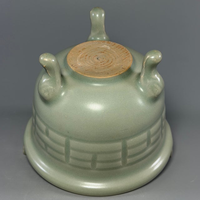 Ceramic Ancient Chinese Longquan Celadon Tripod Censer | One of a Kind For Sale - Image 7 of 8