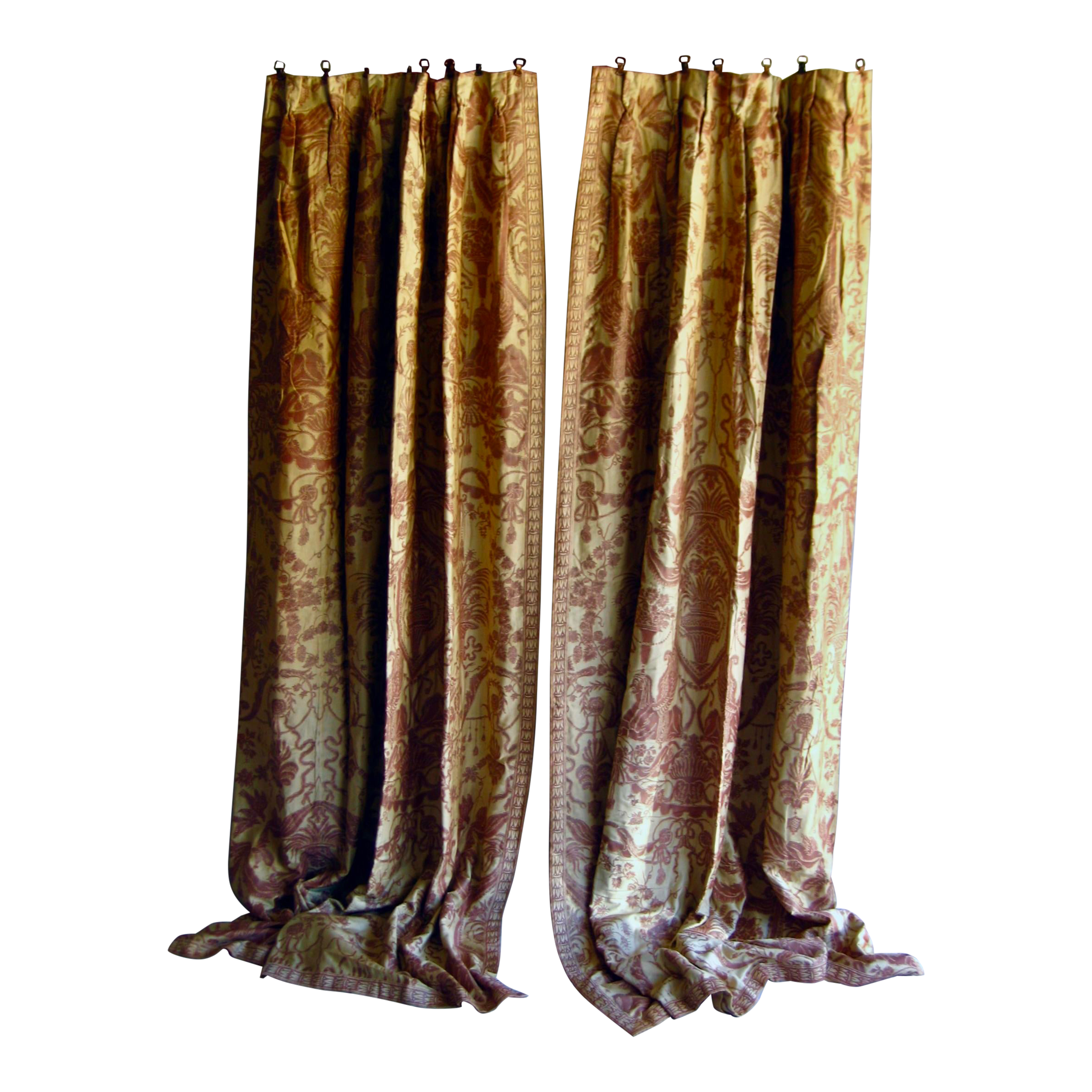 1950s Fortuny Pair of Curtains in the Sphingi Design | Chairish, image size:2160x2160