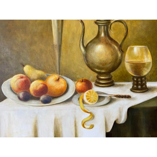 Vintage Still Life Oil on Canvas Painting by Irena Kozlowska For Sale - Image 9 of 12