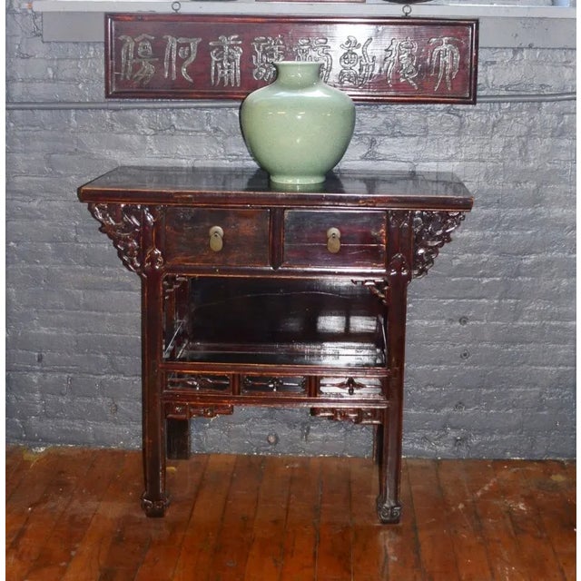 Small Carved Console/Altar Table For Sale - Image 4 of 4