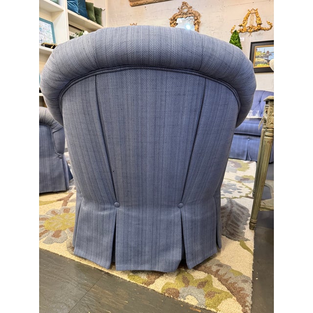 21st Century Vintage Designer Kravet Swivel Chair For Sale In Boston - Image 6 of 6