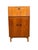 Wood 1950s Vintage Mid Century Modern Teak Wood Petite Flip Top Cocktail Table Bar Cabinet Uk Import For Sale - Image 7 of 11