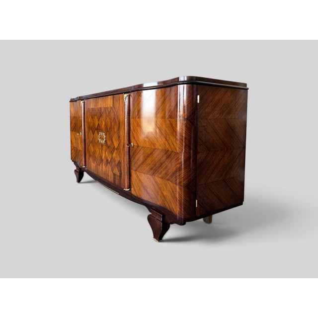 French Art Deco Sideboard in the Style of Jules Leleu, 1940s attributed to Jules Leleu For Sale - Image 16 of 18