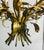 Vintage Italian Gilded Tole and Cream Enamel Floral 6-Light Chandelier For Sale - Image 4 of 17