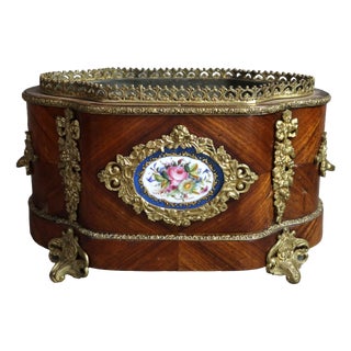 19th Century Jardinière in Wood and Gilt Bronze For Sale