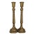 Pair of Vintage Solid Brass Turned Candlestick Holders, 10.8" For Sale