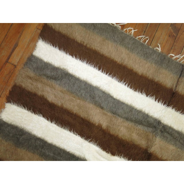Sirt Vintage Turkish Striped Mohair Rug For Sale In New York - Image 6 of 6