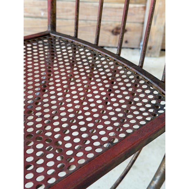 S. Salvadori Vintage Italian Gilt and Painted Iron Accent Chair, Attributed to S. Salvadori For Sale - Image 4 of 12