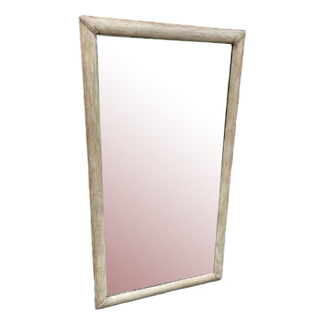 Large Antique 19th Century French Carved Wood & Gesso Paint Mirror For Sale