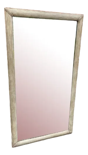 Large Antique 19th Century French Carved Wood & Gesso Paint Mirror