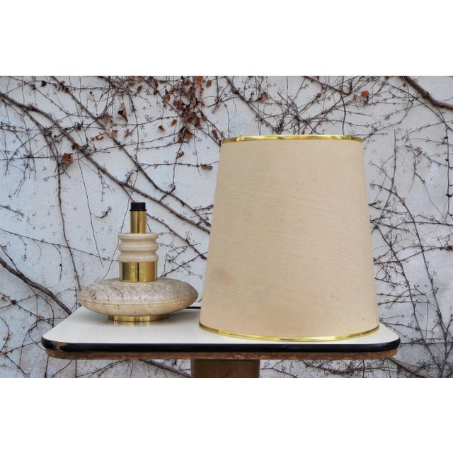 Table lamp made of marble, brass and plastic, 1960s. European Plug (up to 250V).The wiring of this item may be original...