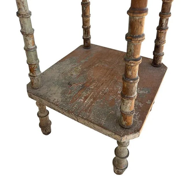 Early 19th Century Antique Spool-Leg Table From the Estate of Jonathan Parks, Santa Fe Late 1800s For Sale - Image 5 of 6