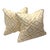 A handsome pair of vintage Scalamandré decorative pillows upholstered in an iconic 1960s Scalamandré woven fabric...