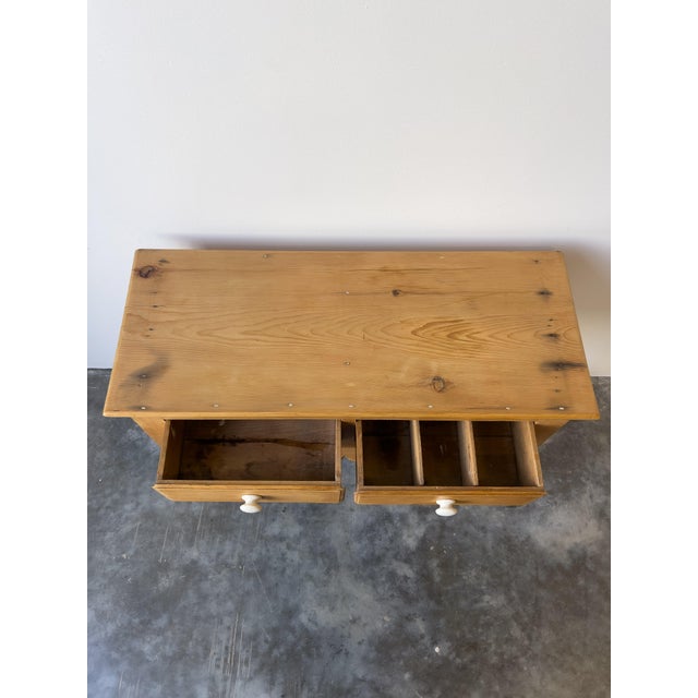 Tan Antique 19th Century English Pine Side Table For Sale - Image 8 of 8