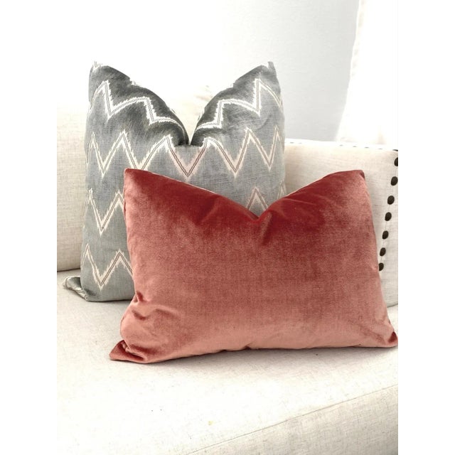 Not Yet Made - Made To Order Luxury Schumacher Chevron Velvet Down Pillow For Sale - Image 5 of 5