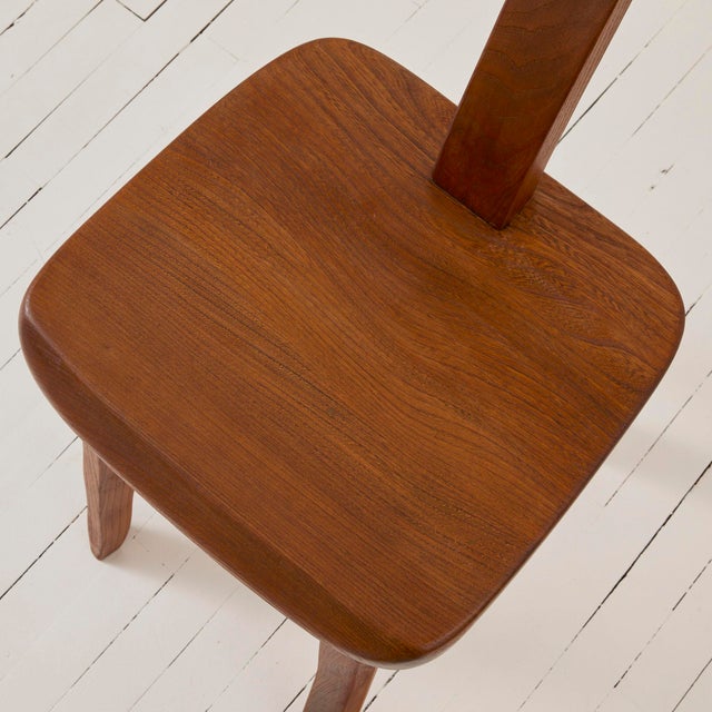 Olavi Hanninen Brutalist T Chair in Solid Elm, 1950s For Sale In New York - Image 6 of 6