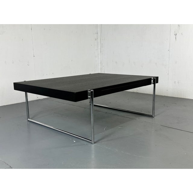 Wood Bauhaus Black Wood and Tubular Steel Coffee Table, Germany, 1990s For Sale - Image 7 of 11