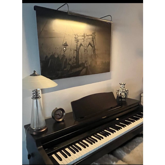 Purple Modern Steel Wall Hanging Brooklyn Bridge For Sale - Image 8 of 9