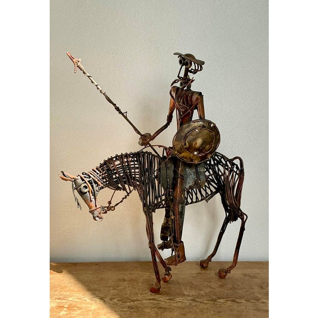 Vintage Boho Brutalist Sculpture of Don Quixote De La Mancha For Sale - Image 9 of 12