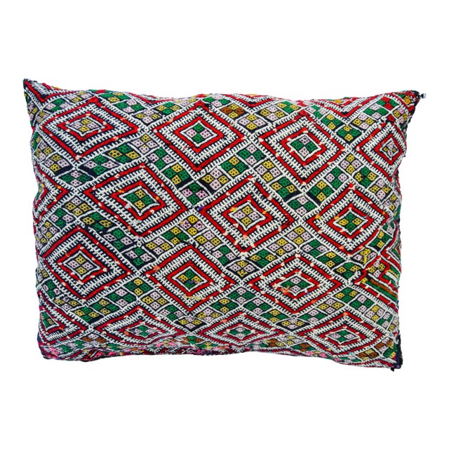 Diamond-Patterned Moroccan Pillow For Sale
