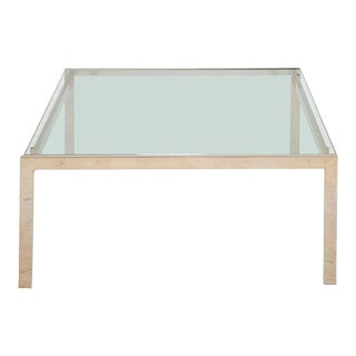 Modern Brass and Glass Low Table, 1970s For Sale