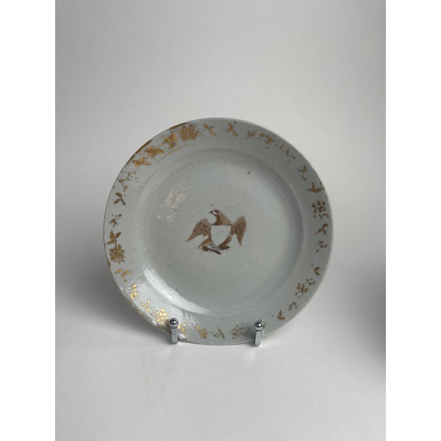 19th Century Pair of 18th Century Chinese Export Eagle Plates - Hemingway Family For Sale - Image 5 of 11