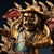 1960s Vintage Tibetan Painted Gilded Bronze Dorje Shugden Protector Buddha Statue on Lion For Sale - Image 5 of 10