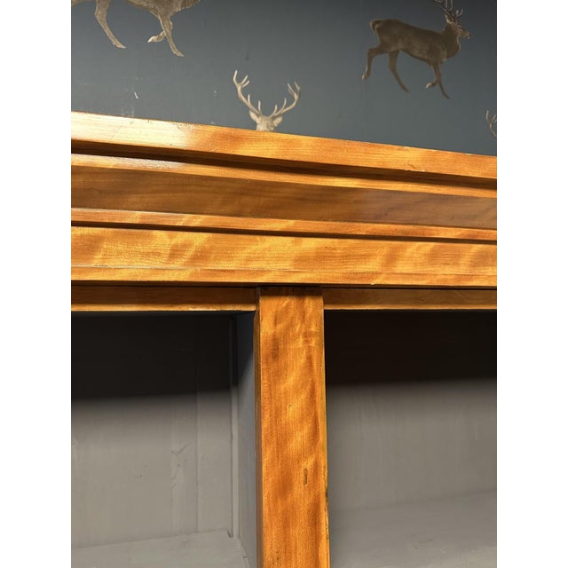 Large Satinwood Open Bookcase For Sale - Image 6 of 11
