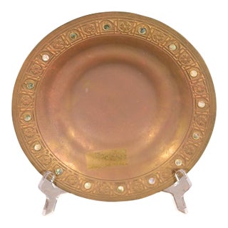 Tiffany Studios New York Bronze Doré Bowl With Abalone Inlay For Sale