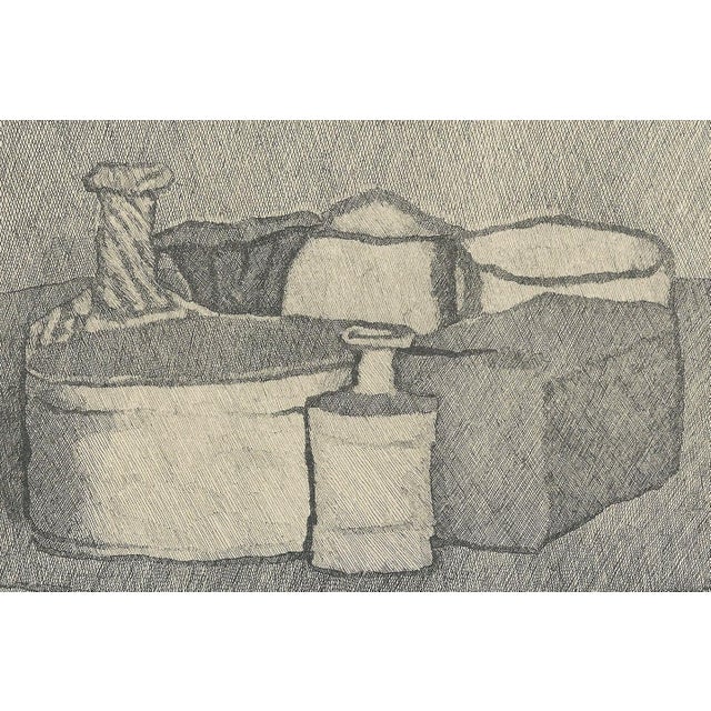 Giorgio Morandi, Still Life with Four Objects and Three Bottles, 1956-1957, Lithograph For Sale - Image 4 of 7