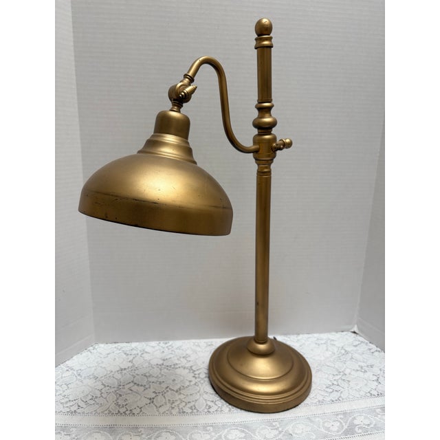 Rustic Vintage Rustic Cordless Gold Toned Table Lamp For Sale - Image 3 of 6