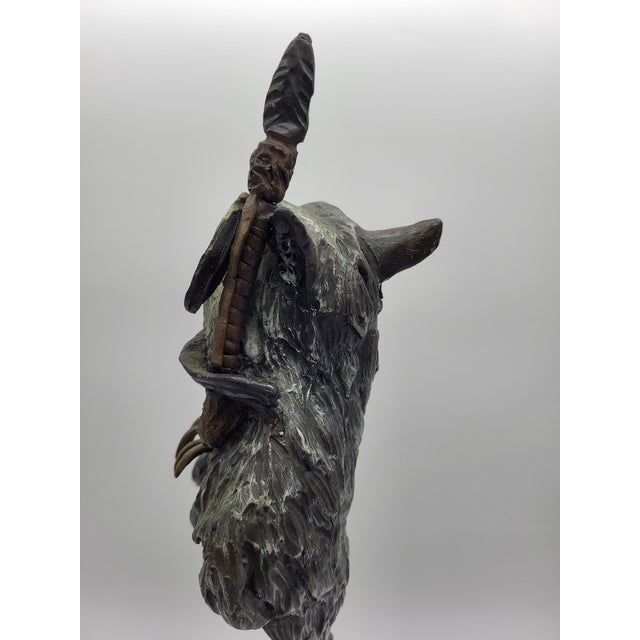 Metal 1980s Limited Edition Bruce Contway Bronze Bust Sculpture "Crazy Dog" - 74/100 For Sale - Image 7 of 10