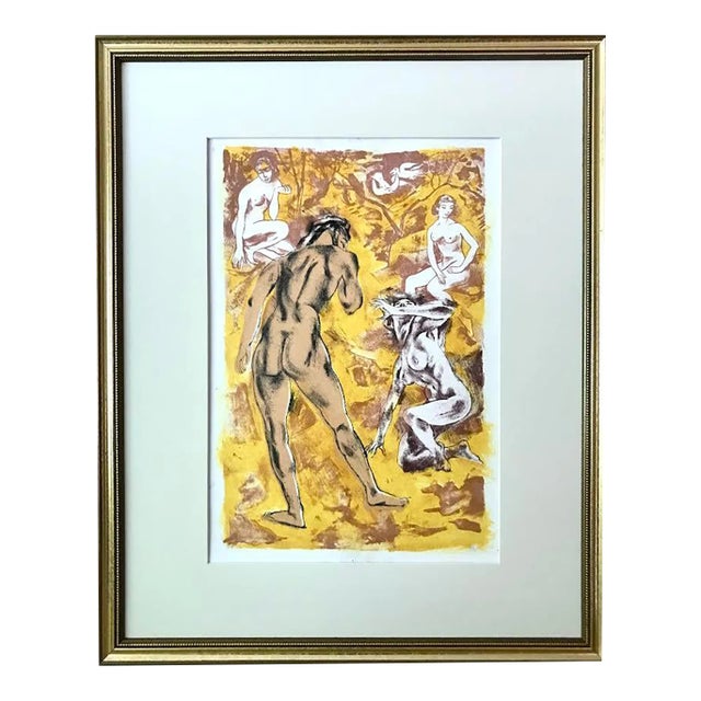 Vintage Expressionist Figurative Lithograph Nudes by Cathal Brendan O'Toole For Sale
