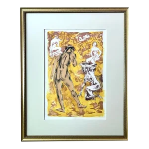 Vintage Expressionist Figurative Lithograph Nudes by Cathal Brendan O'Toole