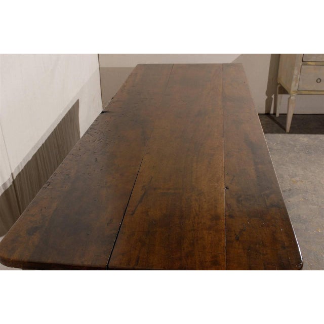 19th Century Italian Library Table of Walnut Wood With Straight Legs ...