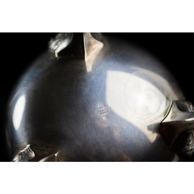 Louis XV Style Silver-Plated Metal Teapot with Pompadour Pattern from Christofle, France, 1980s For Sale - Image 9 of 11