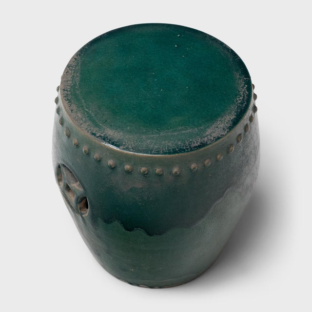Chinese Chinese Green Glazed Drum Stool, C. 1900 For Sale - Image 3 of 4